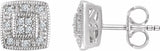 14K White Gold 1/10 CTW Natural Diamond Cluster Earrings