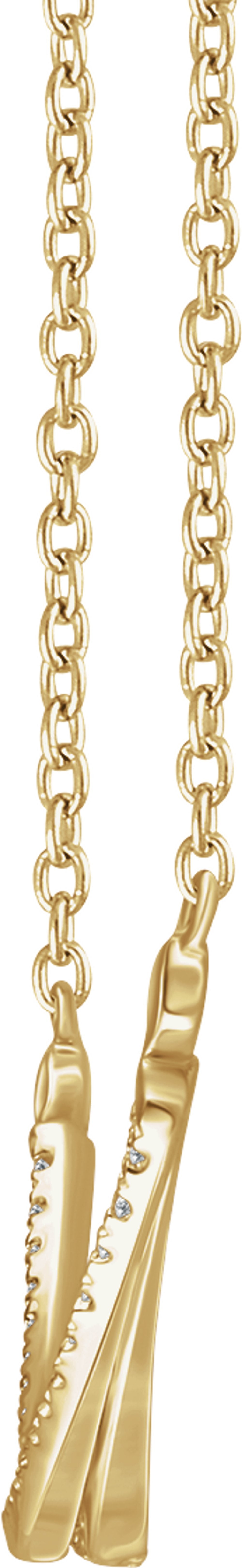 14K Yellow 1/4 CTW Natural Diamond Twisted Bar 16-18" Necklace