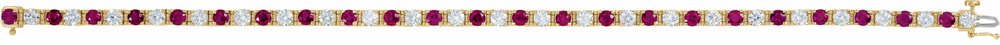 14K Yellow Natural Ruby & 2 1/3 CTW Natural Diamond Line 7" Bracelet