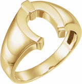 14K Yellow Horseshoe Ring