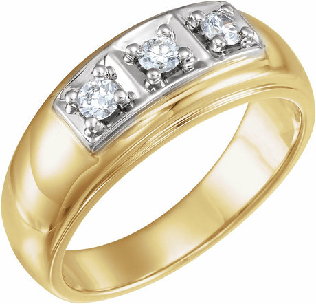 14K Yellow/White 1/4 CTW Natural Diamond Ring