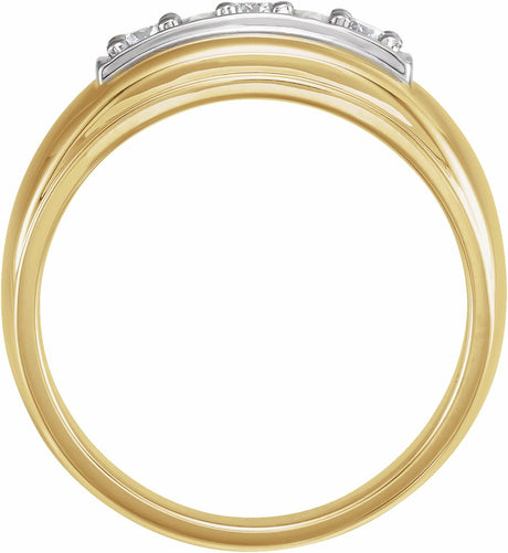 14K Yellow/White 1/4 CTW Natural Diamond Ring