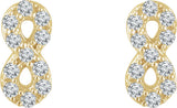 14K Yellow Gold 1/6 CTW Natural Diamond Infinity Earrings