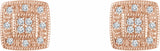 14K Rose 1/10 CTW Natural Diamond Cluster Earrings