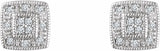 14K White 1/10 CTW Natural Diamond Cluster Earrings