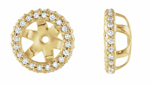 14K Yellow Gold 1/5 CTW Natural Diamond Earring Jackets