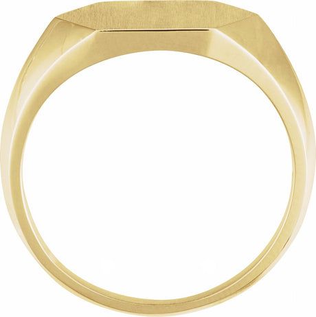 14K Yellow 14 mm Hexagon Signet Ring