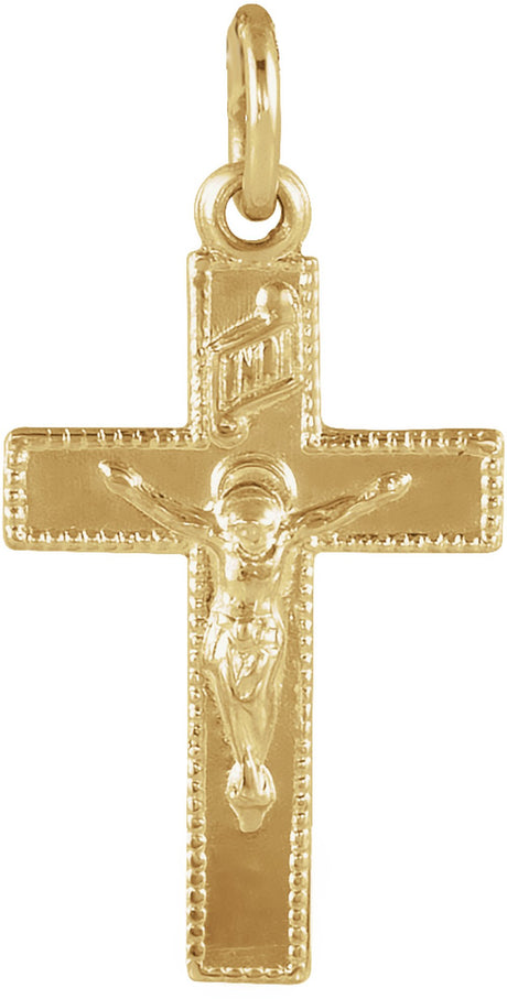 14K Yellow 14x9 mm Youth Crucifix Pendant