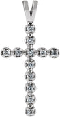 14K White .18 CTW Natural Diamond Cross Pendant