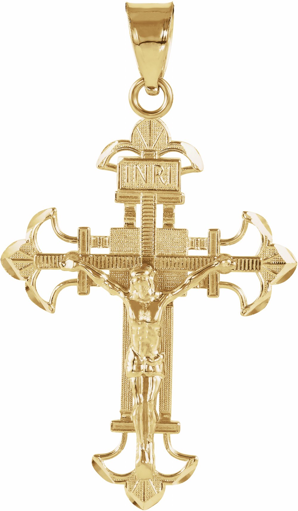 14K Yellow 29x21.5 mm Crucifix Pendant  