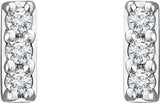 14K White .05 CTW Natural Diamond Bar Earrings