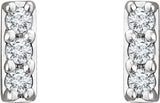 14K White Gold .05 CTW Natural Diamond Bar Earrings