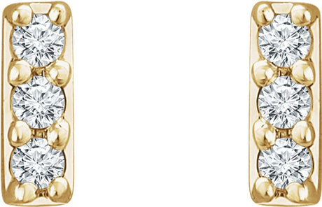 14K Yellow Gold .05 CTW Lab-Grown Diamond Bar Earrings