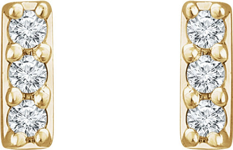 14K Yellow .05 CTW Lab-Grown Diamond Bar Earrings