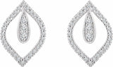 14K White 1/4 CTW Natural Diamond Freeform Earrings