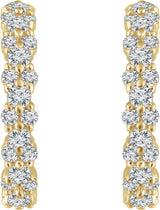 14K Yellow 5/8 CTW Natural Diamond Hoop Earrings