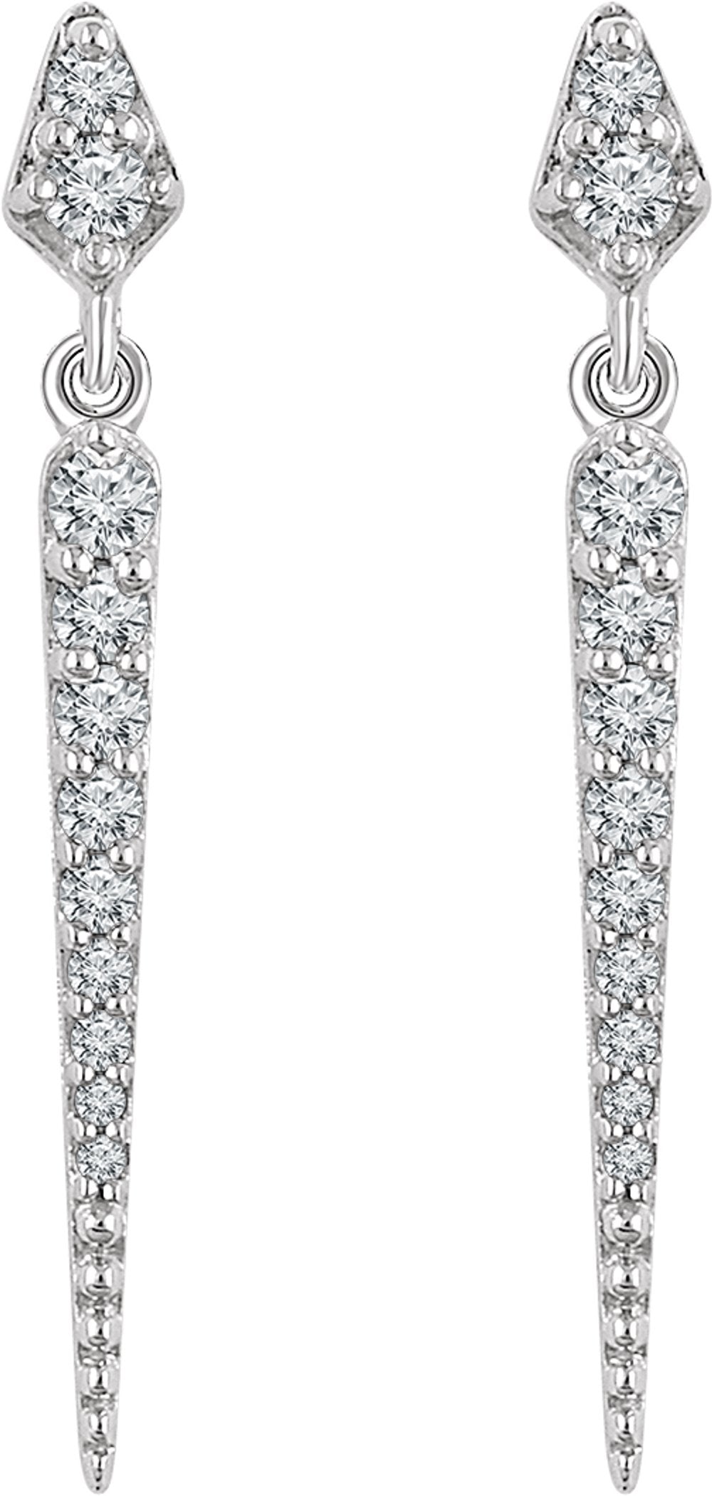 14K White 1/4 CTW Natural Diamond Spike Earrings