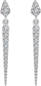 14K White 1/4 CTW Natural Diamond Spike Earrings