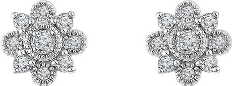 14K White 1/5 CTW Natural Diamond Vintage-Inspired Earrings