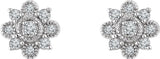 14K White 1/5 CTW Natural Diamond Vintage-Inspired Earrings
