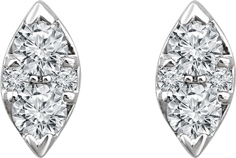 14K White 1/5 CTW Natural Diamond Cluster Earrings