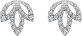 14K White Gold 1/4 CTW Natural Diamond Leaf Earrings 