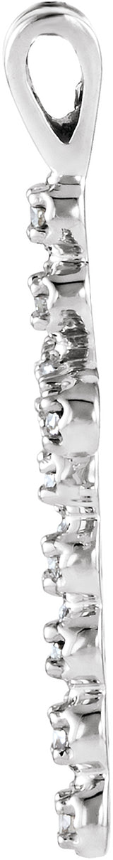 14K White .18 CTW Natural Diamond Cross Pendant