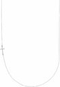 14K White Gold .04 CTW Natural Diamond Off-Center Sideways Cross 16" Necklace  