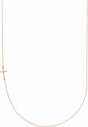 14K Rose Gold .04 CTW Natural Diamond Off-Center Sideways Cross 16" Necklace  