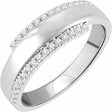 14K White Gold 1/5 CTW Natural Diamond Bypass Ring  