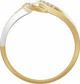 14K White/Yellow Gold 1/10 CTW Natural Diamond Negative Space Ring 
