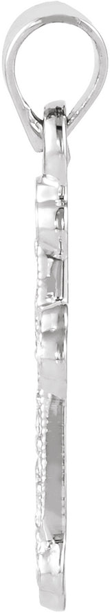 14K White Gold 1/10 CTW Natural Diamond Cross Pendant