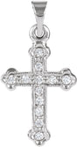 14K White Gold 1/10 CTW Natural Diamond Cross Pendant