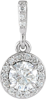 14K White Gold 3/8 CTW Lab-Grown Diamond Halo-Style Pendant