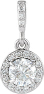 14K White Gold 3/8 CTW Lab-Grown Diamond Halo-Style Pendant