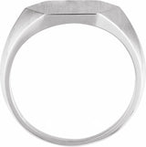 Sterling Silver 14 mm Hexagon Signet Ring