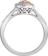 10K White/Rose 1/6 CTW Natural Diamond Promise Ring