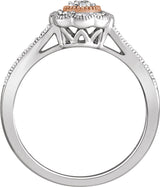 10K White/Rose 1/6 CTW Natural Diamond Promise Ring