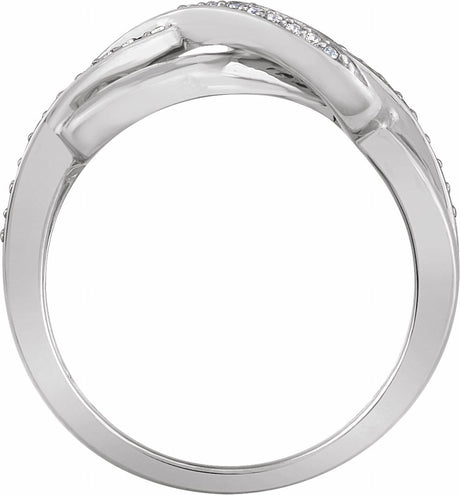 Sterling Silver 1/10 CTW Natural Diamond Infinity-Inspired Ring