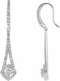 14K White Gold 3/4 CTW Natural Diamond Chandelier Earrings 