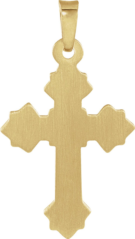 14K Yellow/White Hollow Crucifix Pendant