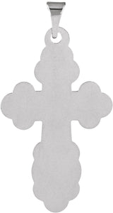 14K White 26x17 mm Orthodox Cross Pendant