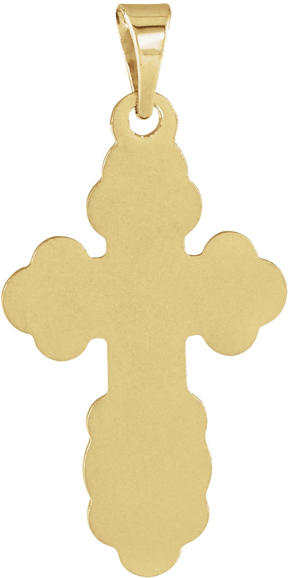 14K Yellow Gold 12x8 mm Orthodox Cross Pendant