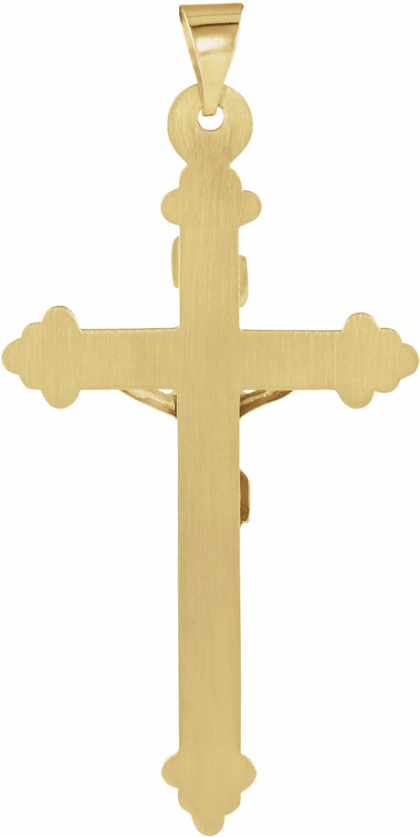 14K Yellow/White Hollow Crucifix Pendant