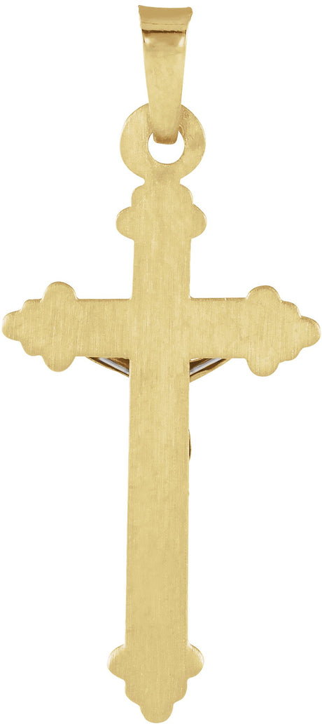 14K Yellow/White Hollow Crucifix Pendant