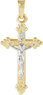 14K Yellow/White Hollow Crucifix Pendant