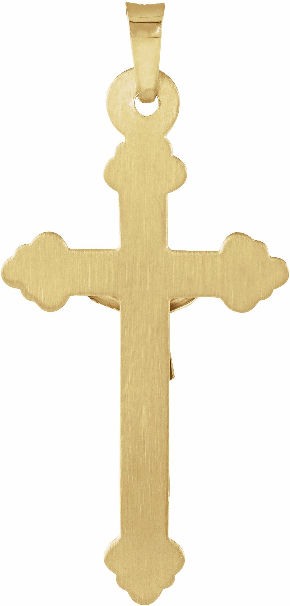 14K Yellow/White Hollow Crucifix Pendant