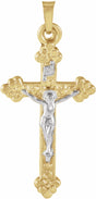 14K Yellow/White Hollow Crucifix Pendant