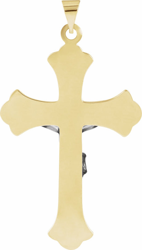 14K Yellow/White 45x31 mm Crucifix Pendant