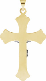 14K Yellow/White Gold 45x31 mm Crucifix Pendant